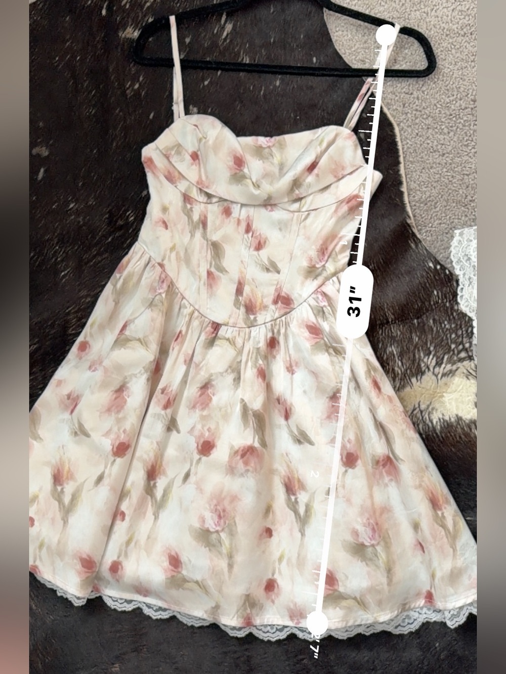 Kestán Satin Corset Puffy Mini Dress